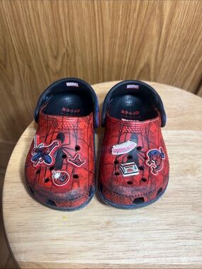 Marvel Red Spider-Man Kids Clog Sandals with Black Straps